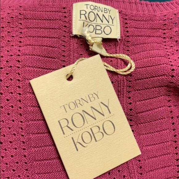 NWT Torn by Ronny Kobo knit peplum top - Picture 3 of 3